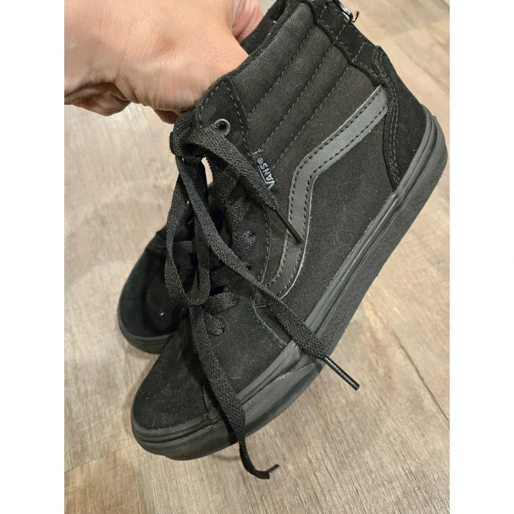 Vans‎ Youth Black Unisex Filmore Hi Zip Sneakers Sz 3.5